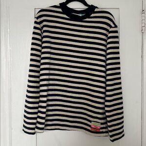 Scotch & Soda Navy and Cream Striped Sweater